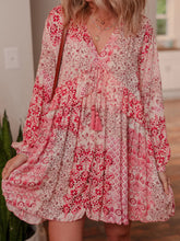 Front view of floral red mini dress – Voguelle