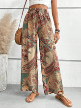 Front view of boho pants with drawstring waistband – Voguelle
