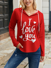 Front view Red I LOVE YOU Hoodie – Voguelle