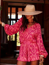 Pink Printed Balloon Sleeve Top & Shorts Set front view – Voguelle