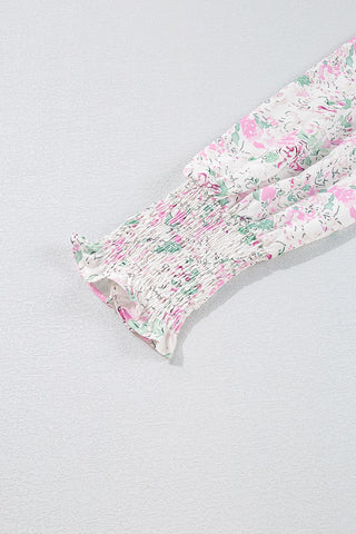 White and pink floral blouse styled with jeans – Voguelle
