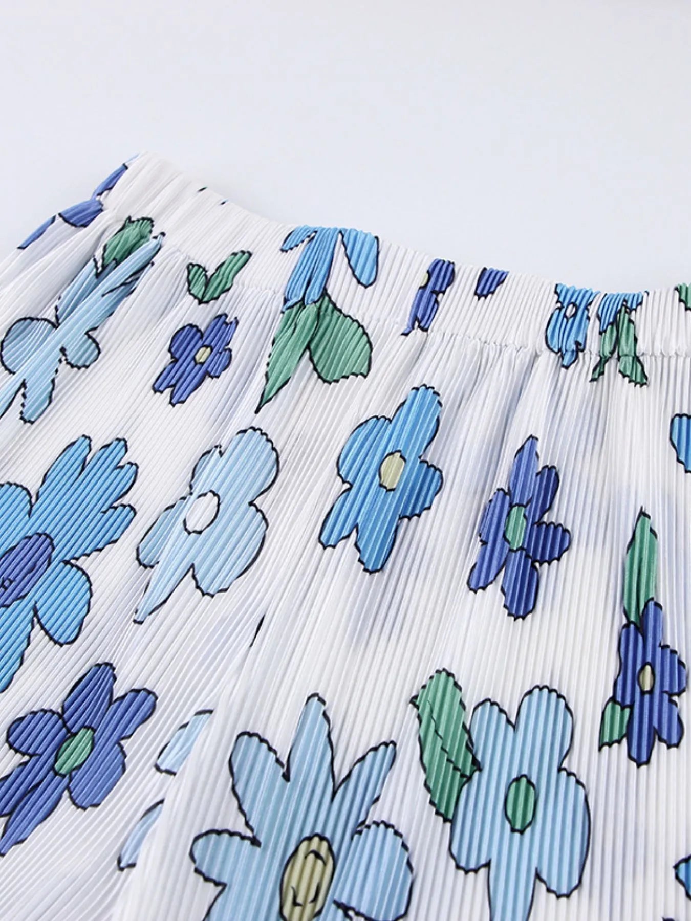 Light Blue and green printed shirt with matching pants – Voguelle