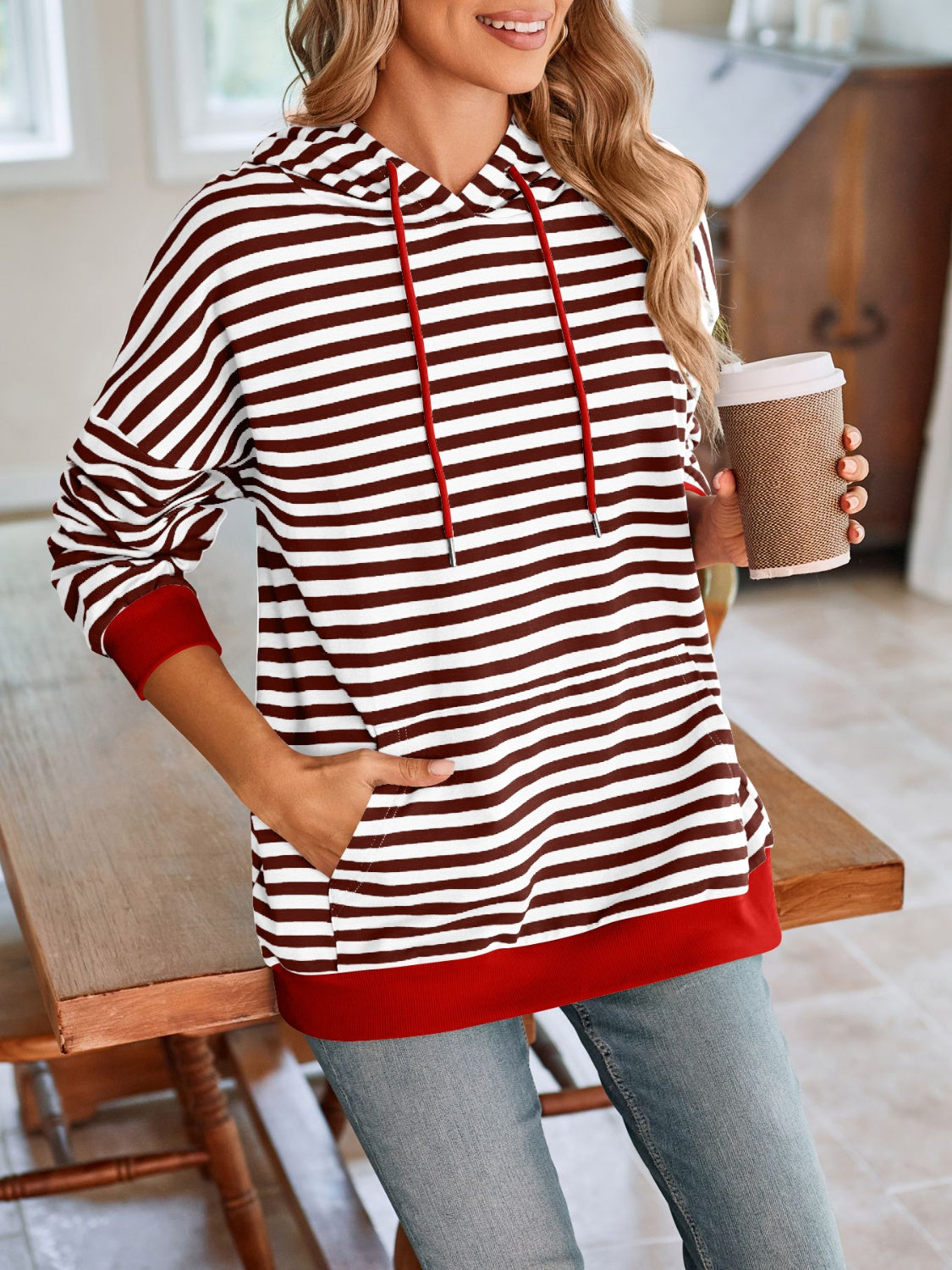 Comfortable striped hoodie for casual wear – Voguelle