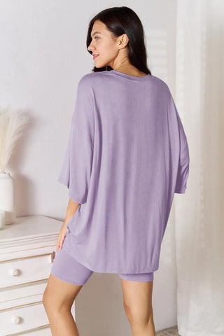 Soft rayon loungewear set in warm brown tone – Voguelle