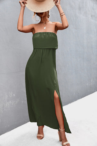 Relaxed fit strapless maxi dress – Voguelle