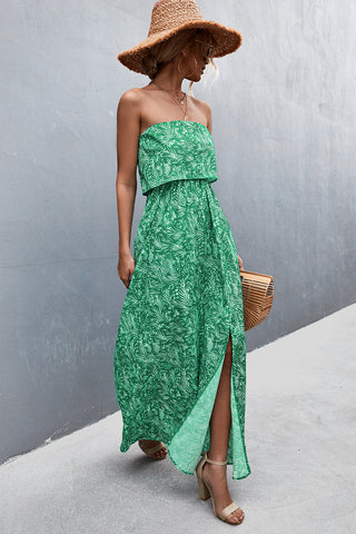 Strapless maxi dress with sandals – Voguelle