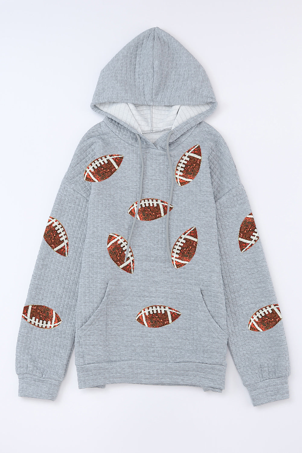 Sequin football print hoodie – Voguelle