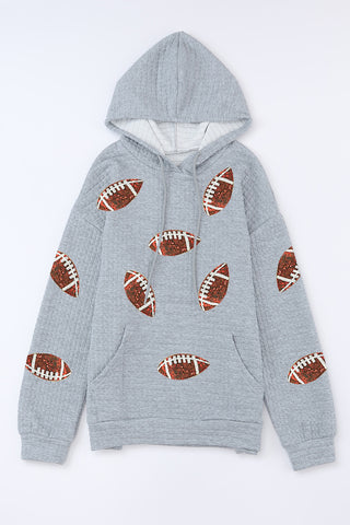 Sequin football print hoodie – Voguelle