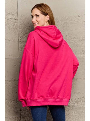 Camel drawstring hoodie in relaxed fit on model – Voguelle