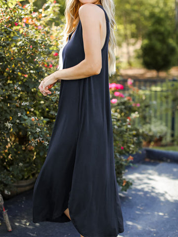 Side pocket detail Sleeveless Midi Dress – Voguelle