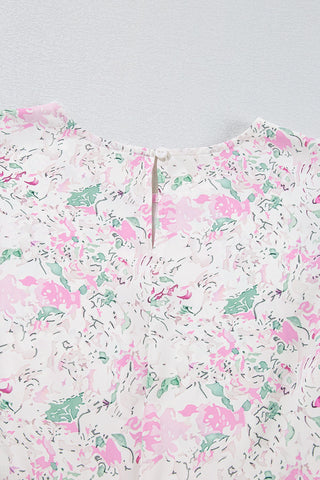 Romantic floral blouse with puff sleeve details – Voguelle