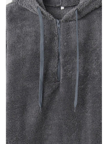 Teddy hoodie brown oversized look front pocket – Voguelle
