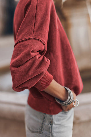 Full body mock neck dropped shoulder sweatshirt – Voguelle