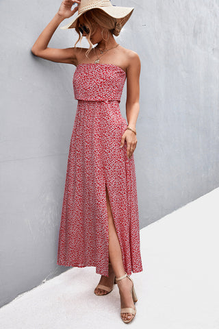 Slit hem detail maxi dress – Voguelle
