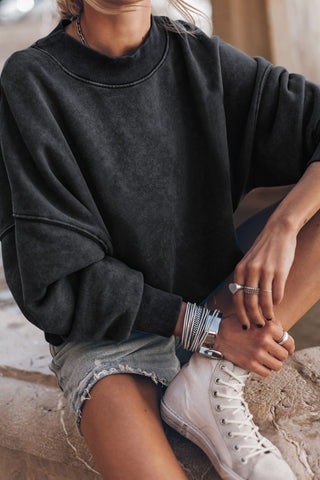 Oversized sweatshirt with ribbed hem – Voguelle