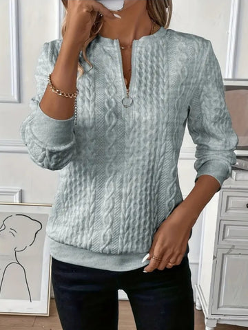 Textured knit pattern detail on sweatshirt – Voguelle