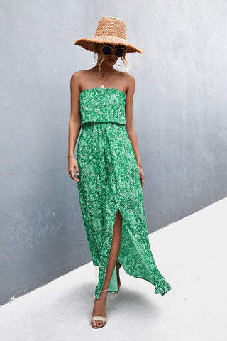 Profile view strapless maxi dress – Voguelle