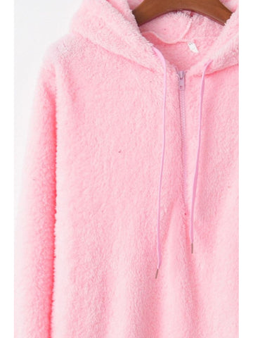 Casual brown teddy hoodie styled effortlessly – Voguelle