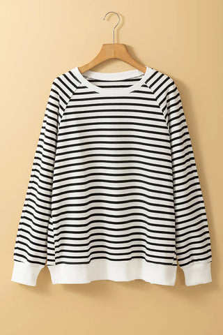 Close-up fabric detail striped sweatshirt – Voguelle