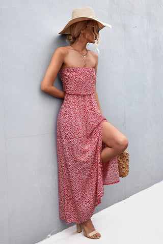 Straight neckline maxi dress – Voguelle
