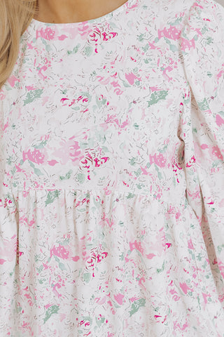 Lightweight floral blouse with puff shoulders – Voguelle