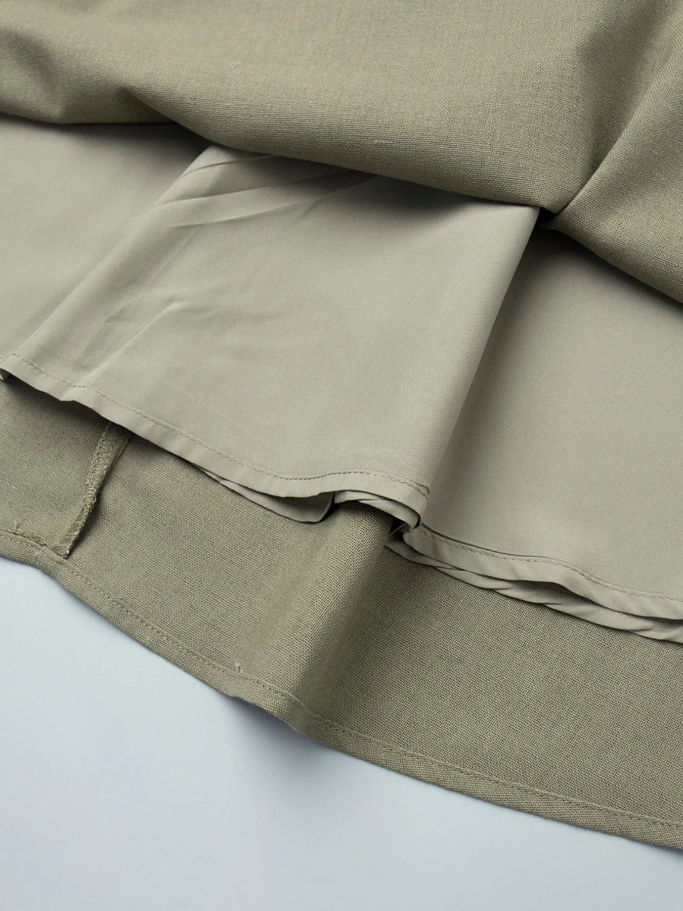Minimalist beige sleeveless round neck top and skirt set – Voguelle