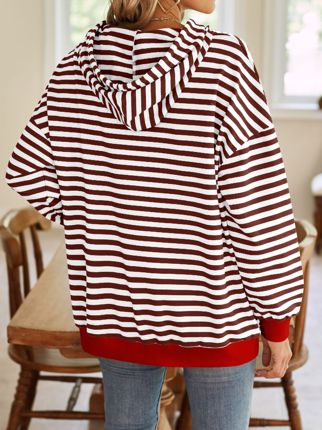 Everyday striped hoodie with comfortable fit – Voguelle