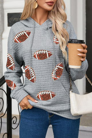 Casual drawstring football hoodie – Voguelle
