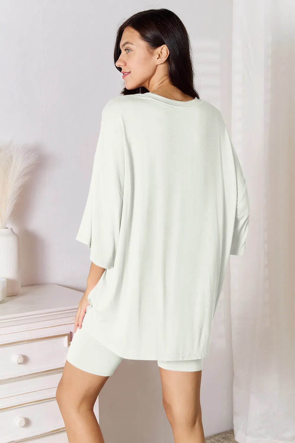 Brown lounge shorts and oversized top set – Voguelle