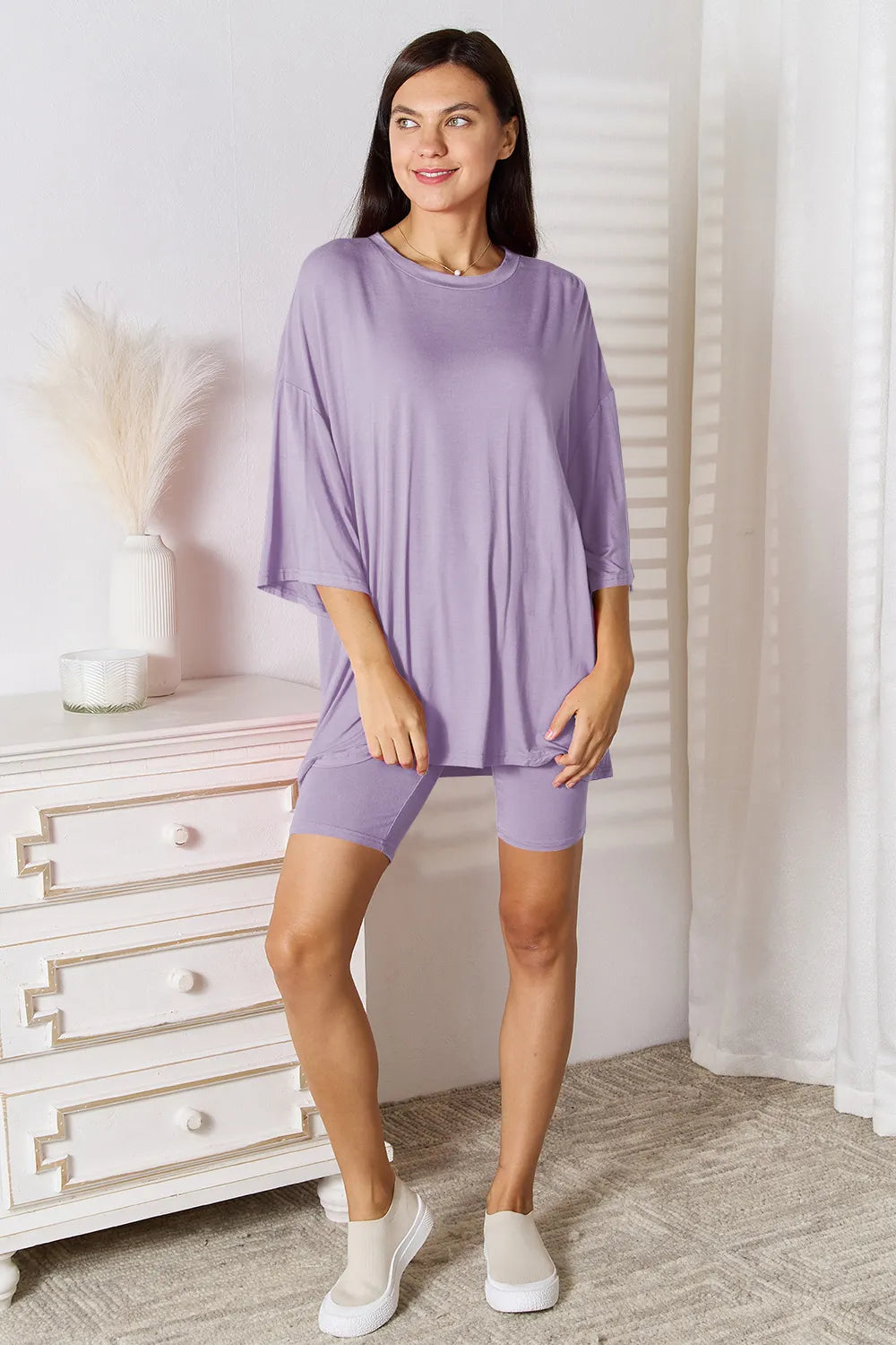 Women’s soft rayon two-piece in Lavender– Voguelle