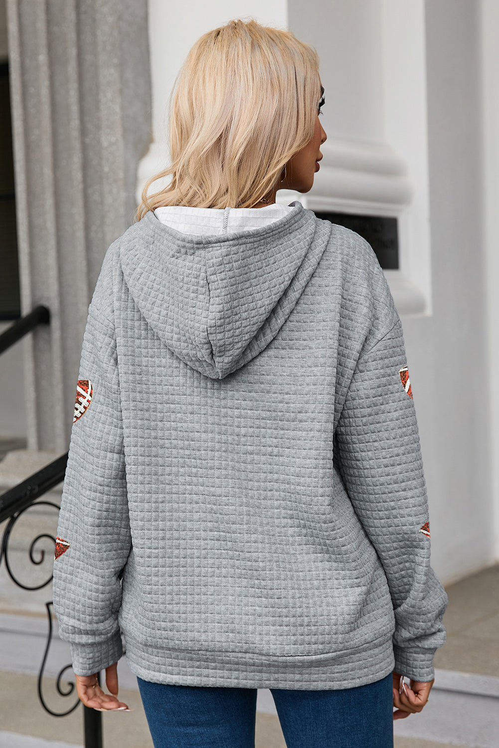Women’s football hoodie gray – Voguelle