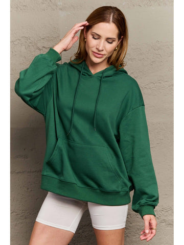 Relaxed women’s hoodie in camel cotton blend – Voguelle