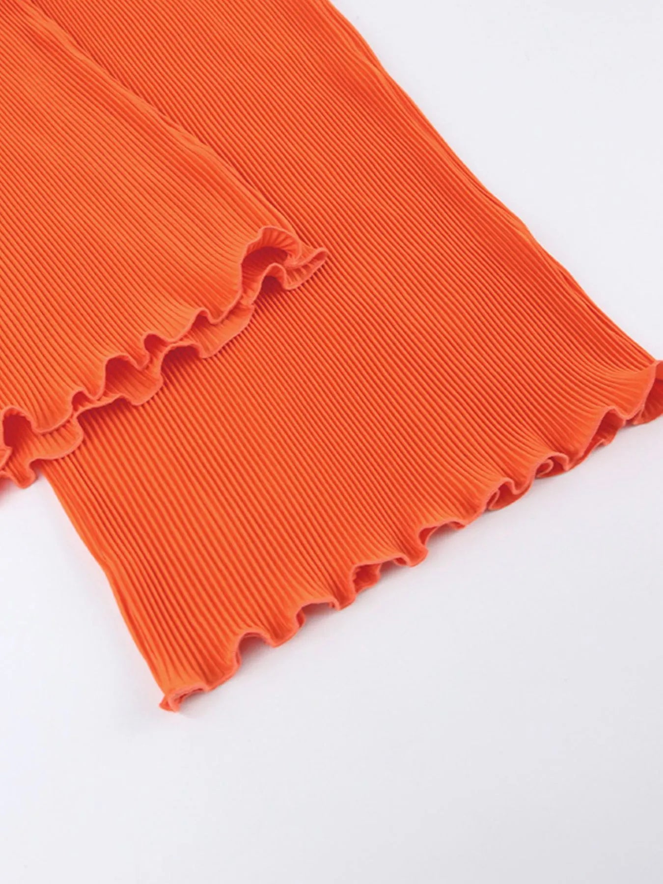 Orange pants with elastic waist and wide-leg design – Voguelle