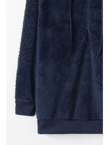 Cozy sherpa teddy hoodie with drawstring hood – Voguelle