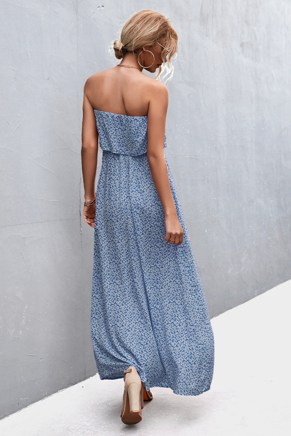 Fabric detail floral maxi dress – Voguelle