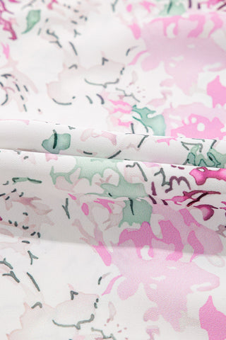 White floral blouse with pink and green accents – Voguelle